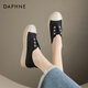 Daphne Mesh Chaussures décontractées pour les femmes 2025 Nouveau été Small Fragrance toile chaussures pour femmes Chaussures pêcheurs à une jambe à pattes simples noir 36