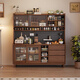 Kao solid wood sideboard against the wall integrated multifunctional living room simple wine cabinet storage cabinet 908#140*40*173cm