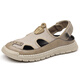 Yierkang Sandals Men's Soft Sole 2025 Été Summer Nouveau Vietnamien Chaussures romaines Sac Toe Chaussures de plage Breatchables Chaussures pour hommes décontractées DF9195 Blanc 38 Référez-vous à l'ordre de taille des chaussures en cuir standard
