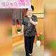 MR.DE晚年之美妈妈装中老年人女装奶天衬衫短袖套装老人衣服宽松套装MR T6627红色【套装】 XL