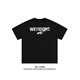 
WE11DONE niche trendy brand summer wave 1506 letter print men and women couple loose short-sleeved T-shirt white M