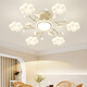 雷士客厅吊灯简约现代创意奶油风大厅主灯全屋套餐灯具广东中山卧室灯 YX1389六瓣花银杏吊灯款白色162