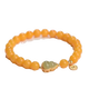 Fat Donglai's same style beeswax bracelet, beeswax bracelet, female old honey chicken oil yellow Hetian jade gourd, Hetian jade Fulu bracelet 8mm single circle bracelet