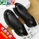 Cartelo Lederschuhe Herren Frühling Atmungsfreie Geschäftslöser lässig Britisch im britischen Stil vielseitig großer Kopf dicker Sohle hoher und niedriger Top Martin Boots Black 6625 Vier-Jahreszeiten Modell 42 Standard Lederschuhgröße