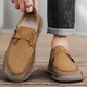 Doudou Men's Shoes 2025 Summer Nuevos zapatos de cuero de cuero de cuero genuino para hombres Huecos Huecos transpirables delgados zapatos de trabajo al aire libre Caki [Cuero de microfibra A679] 40