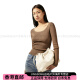 Calvin Klein retro casual commuting niche pleated drawstring cloud bag one-shoulder handbag women's khakimi daily commuting PD7-khakimi