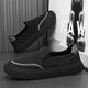Sommer atmungsaktives Mesh Lazy Schuhe Herren laufen Sport lässig Schuhe mit atmungsaktivem Papa-Schuhen vielseitige Modetorte schwarz-868 Mesh Canvas Schuhe 42