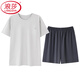 
LangSha (LangSha) middle-aged and elderly father pajamas for men's summer thin pure cotton shorts suit plus large size casual home clothes 13603# skin color pure cotton shorts 4XL [Suggested 180-200Jin [Jin equals 0.5 kg]]