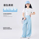 小猪彼特女童裤子夏季2025新款儿童冰丝阔腿裤洋气夏装大童学生校园格子裤 15307蓝色+15270藏青【两条装】 120 cm