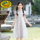G.duck girls Hanfu dress 2026 new summer little girl Chinese style cheongsam princess dress summer children's dress thin gold 120