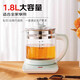 SUCPOYE health kettle teapot electric kettle kettle thermostatic kettle glass flower teapot milk warmer 24H insulation green 1.8L