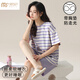莫代尔睡衣夏季女冰.丝.绸带胸垫夏天短袖大码可外穿家居服两件套装 胸垫款凉爽12611 M 女(70-95斤)
