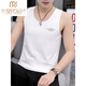 Модальный чистый хлопковый жилет мужской модный жилет Slim Fit Trend Trend Summer Sports Wear Beeting Men's Funtement 05 SET-M9232 White +M9793 Белый 3XL [Предложение: 145JIN [JIN равняется 0,5 кг] до 160JIN [JIN равен 0,5 кг]]]