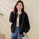 
ROMON (ROMON) jacket for women baseball uniform 2025 spring and autumn new style this year's popular small jacket top short space cotton black M