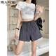 
Cotton-Zhiyi Ice Silk Quick-Drying Workwear Wide-Level Casual Shorts for Women in Summer Thin 2025 New Small Slim Clipper Pants 320 Gray [High Quality 18.5] L 100-115Jin [Jin equals 0.5 kg]
