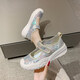 Women's shoes 2025 summer new breathable and lightweight Mary Jane Velcro one foot thick sole anti-slip slow step mother's shoes YGNX-677 blue 34