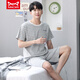 
Catman MIIOW Men's Summer Pure Cotton Shorts Shorts Youth Summer Thin Stripes Can Wear Outside Casual Home Clothing Set Pure Cotton FA#6623 L Recommended-125Jin[Jin is equal to 0.5 kg]