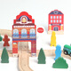 Tour de tour à 8 caractères en bois Ensemble de train magnétique Rails Ensemble de jouets d'assemblage des enfants