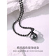 Meluxe Chinese Valentine's Day gift Mui Ne S925 silver round Tahitian black pearl necklace malachite green pendant high-end cool 8-8.5mm malachite green