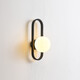 HP Fashion Home Postmodern Glass Gold Wall Lights Multiple LED Bedroom Bedside Small Wall Lights Hotel Engineering Aisle Corridor Wall Lights 6624A Black-40*15cm-E27