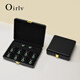 
Duobaoni light luxury jewelry box high-end leather jewelry display storage ring necklace earring box jewelry display gift box ring pendant/necklace box (black)-H15605
