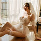Neuer Stil von sexy Hochzeitskleid War Anzug weiß Hochzeit Pyjamas Braut sexy Versuchung von Schulter reine geile kleine Brüste emotional transparent Charm Schwarzer Anzug + 9756+ Modell Socken Durchschnitts Größe 80-120jin [Jin gleich 0,5 kg]
