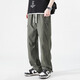 Trueves Summer Fino Seda Seda de secado rápido y pantalones casuales Diseño de piernas rectas para hombres 9221 Militar Green M