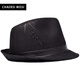 Charles Worth genuine leather hat men's autumn and winter new sheepskin hat gentleman jazz hat middle-aged and elderly dad hat casual hat black L (55-56cm)
