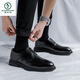 Specht Nische Imitation Leder Casual Schuhe Springgeschäft formelle Lederschuhe Innerer Anzug Hochzeitsbräutigam Schuhschuhe Schnürschuhe m4882 Schwarz 39
