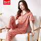 Catman MIIOW new pajamas for women, summer pure cotton short-sleeved trousers, pure cotton middle-aged mothers can wear home clothes suits R:2103 9923 M Suggestion [80-Jin [Jin equals 0.5 kg]]