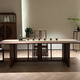 Aesthetic School New Chinese Solid Wood Tea Table 2025 New Modern Simple Home Living Room Walnut Tea Table Chinese Ancient Style Tea Table Customized Contact Customer Service