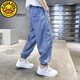 G.Duckkids Boys 'Hosen Sommer 2025 Neue Stil mit mittlerer und großer Kinder-Jungen-Hose für Kinder Tennis-Denim-Mücken-Repellenthosen PY-2575 Denim Mosquito-Repellent Hosen-Blau 100 cm Empfehlung der Höhe 90-100 cm