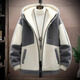 
Playboy lamb velvet jacket men winter loose trend teen junior high school students cotton thickened velvet men's jacket off white XL
