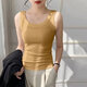 
Women's vest with a suit spring and summer base shirt, beautiful and white sleeveless cover-up breasts, long suspender top, Yu-1050[White] M
