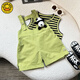 G.Duck Children’s Overalls Anzugs-Sommerkleidung für Jungen und Mädchen, grüne und modische Kinderkleidung zweiteiliger Set für Jungen Koreanisch vielseitige Sommerstil grünen Anzug [kein Bär] 90 können geöffnet werden