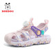 BOBDOG BOBDOG children's shoes, boys' sandals, soft soles, medium and large children's sports sandals, girls' shoes, trendy XFK229 pink and purple 35, inner length 22.5cm