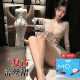 Man Yan Gift Condom SEXY SEATY SECTER SECURY A LA BAJA DE PAJAMAS SEDUCCIÓN SEDUCCIÓN SUT QQNY MUJERES 9766 Sitio web oficial White [Slit Slit Long Falda] Un tamaño [Peso sugerido 80-120 Jin [Jin iguala 0.5 kg]]]