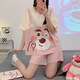 Xushansi summer pajamas for women thin students sweet shorts shorts for two-piece set for summer loose and can be worn casual home clothes 679 Green Dinosaur M Recommended 80-90Jin [Jin equals 0.5 kg]