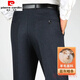 皮尔卡丹（pierre cardin）高端羊毛厚款西裤秋冬中老年男士商务休闲爸爸装高腰宽松直筒裤 9901黑色【高端羊毛】抗皱免烫 29 【2尺2腰围】