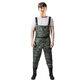 One-piece waders men's rain pants half-length waders water shoes one-piece full-body thickened waterproof clothing fishing suit leather fork double knee pads + thickened gray red dragon style 42