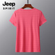 JEEP SPIRIT夏季薄款冰丝速干t恤男宽松大码运动休闲圆领透气冰丝上衣T恤 JEEP6628男白色LAY LOW 3XL 女135-145斤