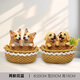Yusenyi Creative Hundeeingangsschloss Aufbewahrungsschmuck am Tür Eingangsschuhschrank Desktop Dekoration Neues Zuhause Geschenk Doppel Corgi 14069a