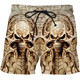 2024 summer casual shorts, personalized trendy skull 3D digital print, men's casual shorts STK1381 XS 75-80Jin[Jin equals 0.5 kg]