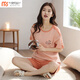 Modal Damen Sommer Kurzärärmel-Shorts Feste Farbe Baumwolle Pyjamas Home Clothing Set Cotton einfach lässig und können süße MX getragen werden [9859] High-End Pure. Cotton M empfohlen 75-95jin [Jin ist 0,5 kg]