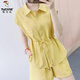 
Woodpecker Fashion Set Women's 2025 Summer Fashion Casual Korean Style Shirt Shorts Two-Piece Pants Set Sky Blue Two-Piece 2XL Recommended 121-135Jin [Jin equals 0.5 kg]