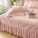 Yalu Korean lace baby velvet bed skirt four-piece set winter double-sided milk velvet warm bed sheet quilt cover three-piece set Chanel Garden-Pink Jade bed cover 1.5m four-piece set
