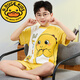 G.DUCKKIDS children's pure cotton boy pajamas summer short-sleeved egg cartoon handsome little boy suit thin home clothes big boy 6636# 170 size 18 height (145-155cm)