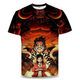 Jian Fei One Piece Kurzarm Sommer ein Stück Zoro Anime T-Shirt Primary- und Sekundarschüler und Teenager im 3D-Drucktrend Burning Ace TXU1480 S geeignet für Gewicht 80-90 Jin [Jin gleich 0,5 kg]