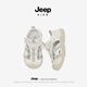 JEEP Jeep children's sandals, baby toddler shoes, toddlers' breathable mesh soft-soled shoes, ivory white/fishtail gray 23
