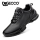 Aibotron DQG ECCO men's shoes spring and autumn breathable casual sports shoes 15th anniversary thick-soled cushioning lightweight soft-soled business leather shoes 1977 black 40